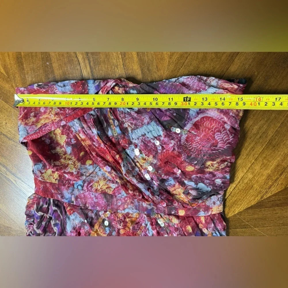 Diane von Furstenberg Garvin Silk Dress Ruffle Layers Floral Strapless Party 6 - Picture 5 of 8